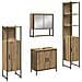 Set mobili bagno 4 pezzi in rovere artigianale in legno ingegnerizzato - Foto miniatura 1