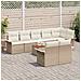 Set Divano da Giardino 9 pcs Beige e Crema 55 x 55 x 37 cm - Foto miniatura 3