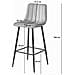 Sgabello da bar POZZA - Velluto grigio argento con gambe nere x 1 - Foto miniatura 5