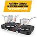 Piastra Portatile - Doppio Bruciatore - Per Alloggi Di Studenti, Campeggio, Cucina Americana - Diametro 15,5 E 18,5 Cm - Termostato Regolabile - 2 500 W - Foto miniatura 2