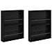 Scaffale per riviste 2 pcs Rovere Nero 60 x 12 x 70 cm - Foto miniatura 1