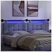Testiera sospesa Con luce LED Blu jeans Tessuto - Foto miniatura 5