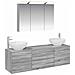 Set di mobili per il bagno 4 pcs Sonoma grigio - Foto miniatura 1
