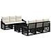 Set Divano da Giardino 7 pz Nero e Bianco Crema polyrattan - Foto miniatura 1