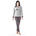 Pigiama Ragazza Da Donna In Cotone Maglia E Pantalone Grigio Lunghi Manica Lunga - S - Foto miniatura 1