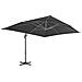 Ombrellone A Sbalzo Con Palo In Alluminio 400x300 Cm Antracite - Foto miniatura 3