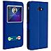 Custodia Galaxy J4 Plus Sportellino 2x Finestre Cover Silicone - Blu - Foto miniatura 1