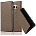Custodia Compatibile Con Samsung Galaxy S7 In Bruno Caffè - Coperchio Protettiva Con Chiusura Magnetica, Funzione Stand E Tasca Per Le Carte - Foto miniatura 4