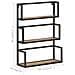 Scaffale A Muro 60x20x85 Cm In Legno Di Mango Grezzo - Foto miniatura 7