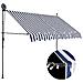 Tenda da Sole Retrattile Manuale con LED 300 cm Blu e Bianca - Foto miniatura 1