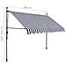 Tenda da Sole Retrattile Manuale con LED 300 cm Blu e Bianca - Foto miniatura 8