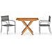 Set da Pranzo Giardino 3 pz Polyrattan e Massello Acacia Grigio - Foto miniatura 1