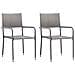 Set da Pranzo Giardino 3 pz Polyrattan e Massello Acacia Grigio - Foto miniatura 2