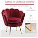 Poltrona Vintage Di Design In Velluto Rosso Scuro, Poltroncina Da Camera Con Schienale Alto 76x67x74cm - Foto miniatura 9