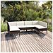 Set Divani Da Giardino 6 Pz Con Cuscini In Polyrattan Marrone - Foto miniatura 1
