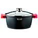 Ecostone Casseruola Alta 24cm Induzione, Coperchio Di Vetro, Antiaderente, Alluminio Fuso Nero - Foto miniatura 1