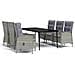 Set Da Pranzo Per Giardino 7 Pz Con Cuscini Grigio E Nero - Foto miniatura 2