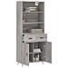 Credenza Grigio Sonoma 69,5x34x180 Cm In Legno Multistrato - Foto miniatura 3