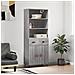 Credenza Grigio Sonoma 69,5x34x180 Cm In Legno Multistrato - Foto miniatura 1