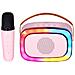 XR 8A01 MINI PARTY Altoparlante Portatile Karaoke Potenza 10 W Bluetooth con Cornice Disco Light Multicolore e Microfono Wireless - Rosa - Foto miniatura 1