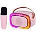 XR 8A01 MINI PARTY Altoparlante Portatile Karaoke Potenza 10 W Bluetooth con Cornice Disco Light Multicolore e Microfono Wireless - Rosa - Foto miniatura 2