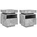 Comodini Con Luci Led 2pz Grigio Cemento 40x39x48,5 Cm - Foto miniatura 2