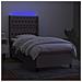 Letto a Molle con Materasso e LED Tortora 100x200cm in Tessuto - Foto miniatura 6