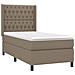 Letto a Molle con Materasso e LED Tortora 100x200cm in Tessuto - Foto miniatura 8