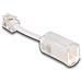 Cavo telefonico da RJ10 maschio per RJ10 femmina con cavo di collegamento da 30 mm trasparente / bianco - Foto miniatura 2