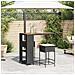 Set Bar Da Giardino 3 Pz Con Cuscini In Polyrattan Nero - Foto miniatura 3