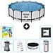 Piscina Fuori Terra - In Giro - 427x122 Cm - Grigio - Include Accessori Coordinati Cb35 - Foto miniatura 1