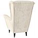 Poltrona Con Schienale Ad Ala Con Poggiapiedi Crema In Velluto - Foto miniatura 5