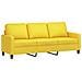 Set Di Divani 3 Pz Con Cuscini Giallo Chiaro In Tessuto - Foto miniatura 3