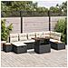 Set di Divano da Giardino 8 Pezzi con Cuscini Rattan Nero - Foto miniatura 2