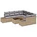 Set Divano da Giardino 9 Pezzi con Cuscini Beige Polyrattan - Foto miniatura 1