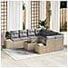 Set Divano da Giardino 9 Pezzi con Cuscini Beige Polyrattan - Foto miniatura 2