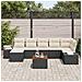 Set divano da giardino da 8 pezzi con cuscini in polyrattan nero di - Foto miniatura 3
