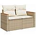 Set Divani da Giardino 11pz con Cuscini Beige Acacia Polyrattan - Foto miniatura 3