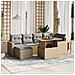Set Divani da Giardino 11 pz con Cuscini in Polyrattan Grigio - Foto miniatura 2