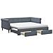 Divano Letto Estraibile Cassetti Grigio Scuro 90x190cm Velluto - Foto miniatura 1