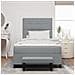 Letto a Molle con Materasso e Panchina Grigio Chiaro 120x200 cm Tessuto - Foto miniatura 5