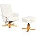 Sedia Reclinabile Epse Con Poggiapiedi Bouclé Bianco Sporco - Foto miniatura 3