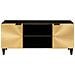 Mobile TV Nero e Oro 105 x 33 x 46 cm legno massello di mango - Foto miniatura 3