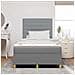 Letto a molle con materasso Grigio chiaro 120 x 190 cm Tessuto - Foto miniatura 5