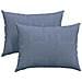Cuscini da Divano 2 pcs Blu 70 x 50 cm Tessuto in Cords - Foto miniatura 1