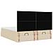Struttura Letto Pouf con Materassi Crema 160x200 cm in Tessuto - Foto miniatura 9