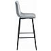 Sgabello da bar POZZA - Velluto grigio argento con gambe nere x 2 - Foto miniatura 3