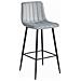 Sgabello da bar POZZA - Velluto grigio argento con gambe nere x 2 - Foto miniatura 2