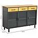 Credenza In Vetro, Metallo E Legno 3 Cassetti Nero 120x35x79,5h Cm - Foto miniatura 3