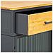 Credenza In Vetro, Metallo E Legno 3 Cassetti Nero 120x35x79,5h Cm - Foto miniatura 6